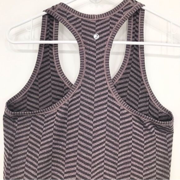Lululemon Run Swiftly Tech Racerback in Chevron Stripe Black Cherry - Picture 5 of 8